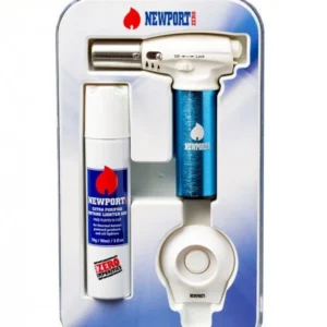 Newport Turbo Torch + Butane 90ml Package - Blue